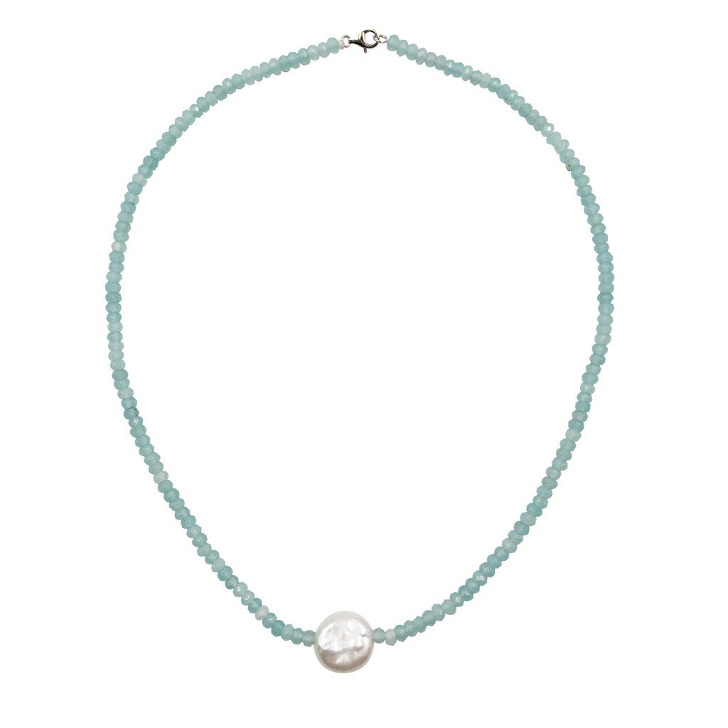 Aquamarine & Coin Necklace