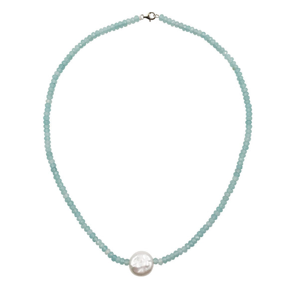 Aquamarine & Coin Necklace